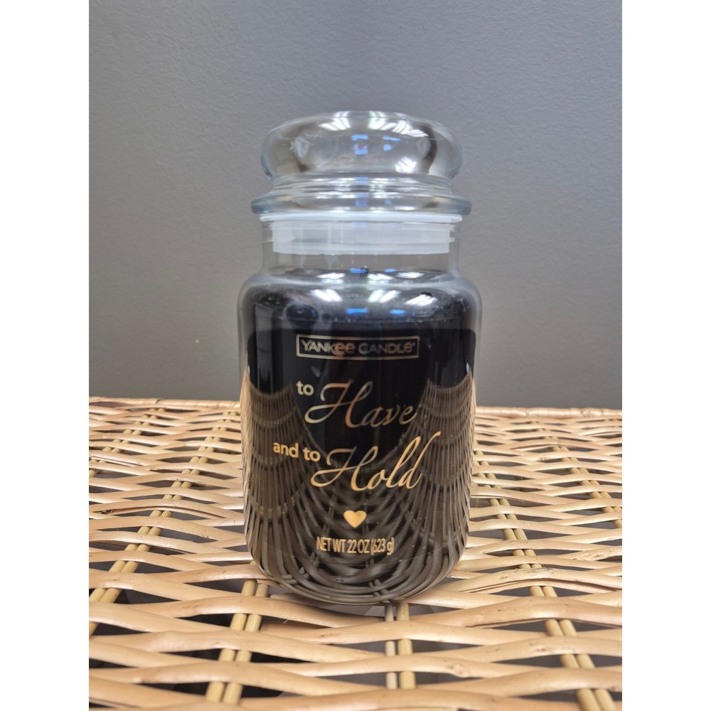 Yankee Candle NEW To Have and to Hold 22 oz Large Jar Black Wedding Candle Gift